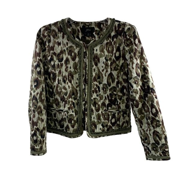 J Crew Quilted Lady Jacket in Cheetah Size XS - Picture 1 of 12